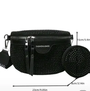 Cartera o Bolso negro con incrustaciones - Img 96449884