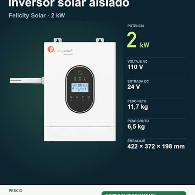 ☀️ Inversores solares Felicity Solar 2, 3, 5 y 8 kW | Energía para tu hogar ⚡ - 2/5