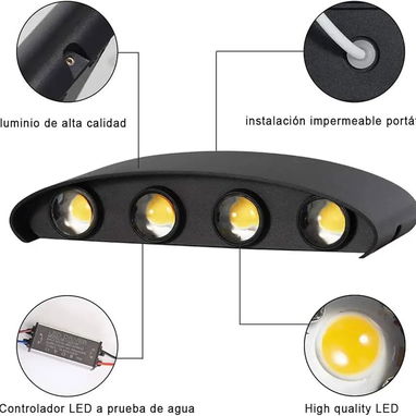 💡🏠 APLIQUE DE PARED SUNSIGN | 8W LED | LUZ CÁLIDA | EXTERIOR/INTERIOR – 15 USD - Img 119776091