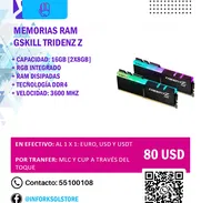 Memorias RAM G.SKILL Trident Z RGB | 16GB [2x8GB] | Bus 3600 Mhz DDR4 | 80USD - Img 48282977