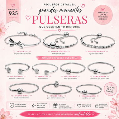 Variedad de productos PANDORA en auténtica Plata 925 - Img 122303401