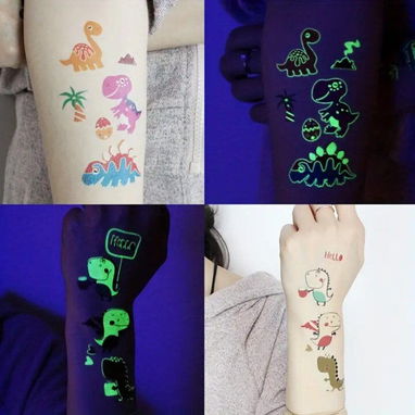 Tatuajes temporales de dinosaurios luminosos | Con garantía | videojuegoshabana.com - Img 123270294