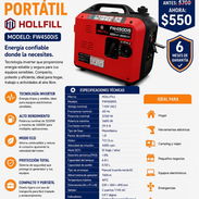⚡GENERADOR INVERTER PORTÁTIL HOLLFILL (Modelo: FW4500iS - Img 56731698
