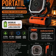 VENTILADOR RECARGABLE PORTÁTIL 20,000 mAh – ALTA DURACIÓN - Img 56054055
