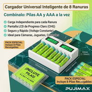🛍️ Cargador de pilas con 8 pilas 4 AA y 4 AAA - Img 56715658