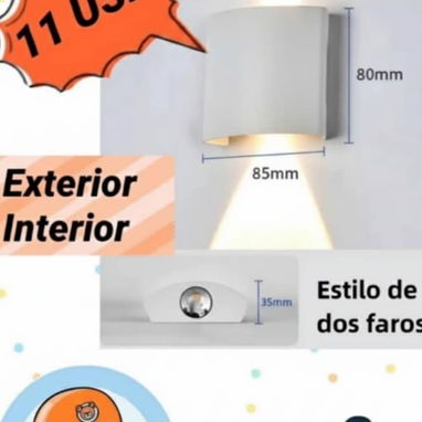 Aplique Semi-Cilindro negro y blanco 4w de luz amarilla y blanca - Img 122559382