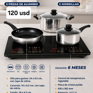 COMBOS DE COCINA + 5 CALDEROS DE ACERO INOXIDABLE - 4/5