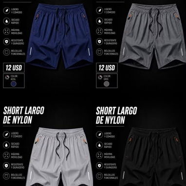Short de naylon corto y largo, pullover de compresion, ropa de hombre - 2/3