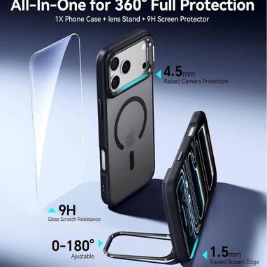 ☎️53544655 🛵 Entrega Disponible ⭐Funda para iPhone 17 Pro con Soporte de Cámara y MagSafe – Black ⭐ - Img 123827342