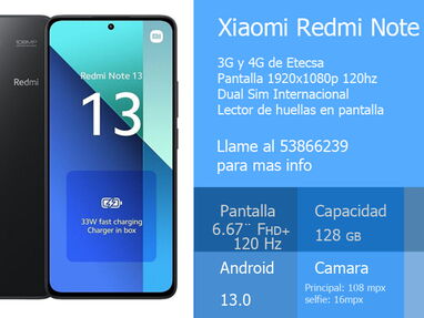 ❤️ Xiaomi Redmi 9A 120$ Redmi Note 13 210$ Redmi 10C 135$ Note 12 165$ Samsung F13 150$☎️ 53866239 ☎Nuevos+Garantia⚡️ ⚡️ - Img 66948198