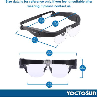 YOCTOSUN Gafas de Aumento Recargables, Gafas Magnificadoras de Cabeza con 2 Luces LED y Lentes Desmontables.....53274327 - Img 120686929