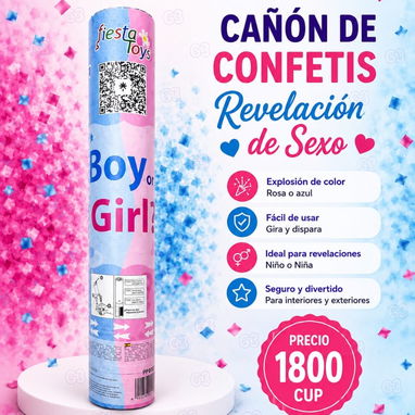 Vela de humo, extintor de revelación, cañón de confetis, todos para un baby shower especial - Img 122811487
