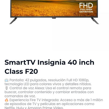 Smartv Insignia fire tv 40p class f20 sellado cja garantia x escrito somos tienda fisica variedad 32,40,55 y 65p - Img 127330102