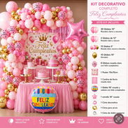 Set decorativo para cumpleaños en rosados - Img 56202496