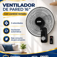 Ventilador de Pared 16" con Control remoto Color Negro  Marca EÒN 🔷 $35 - Img 58016375