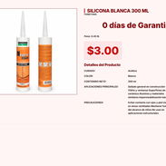 Sellador Blanco 300 ml para Construcción y Juntas Generales de Lujo VPT#-0284 - Img 55437809