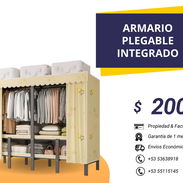 Armario tipo modular con barra para colgar ropa y cortinas - Img 51653002