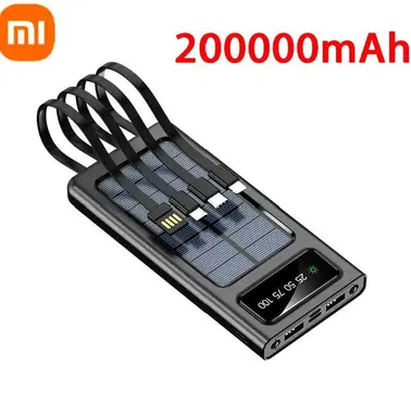 REBAJA. Bancos Carga (Power Bank) XIAOMI. 100,000 y 200,000 mAh. Carga dual: SOLAR y ELÉCTR. 4 cables y lint. integrado. - Img 86715735