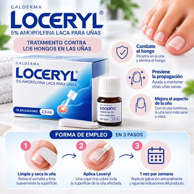 Uñas enfermas, 75 aplicaciones, onicomicosis, esmalte laca médica antiLOCERYL® 5% Amorolfina – Laca para uñas 💅✨ - 5/6