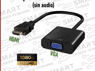 Adaptadores de video* HDMI VGA/ VGA HDMI/ DVI HDMI/ DVI VGA/ Displayport HDMI Tipo C HDMI Splitter HDMI/ Cable HDMI HDMI - Img 65346718
