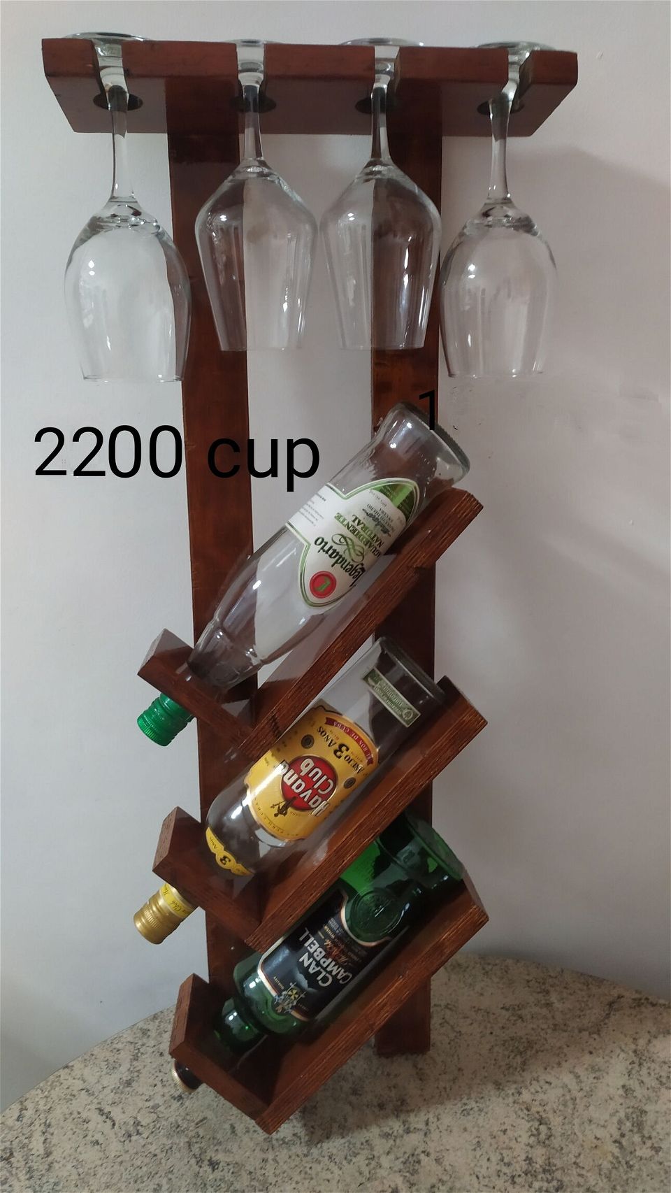 botellero de madera con, copero , cajon y balda - Compra venta en  todocoleccion