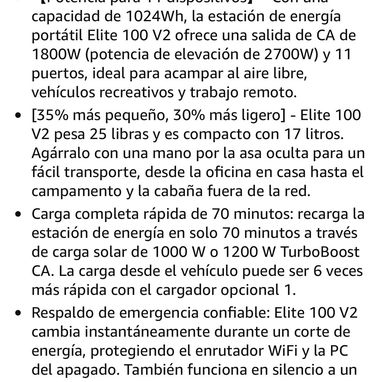 Estacion de energia Nueva de la reconocida marca Bluetti Elite 100 V2 - 3/10
