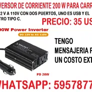 TENGO EL BUEN INVERSOR DE CORRIENTE DE 200W PARA AUTOS. TENEMOS MENSAJERIA - Img 51334599