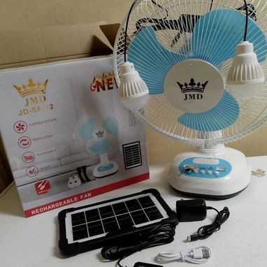 Ventilador Recargable & Solar JMD 12 (Mesa) - Img 118780280