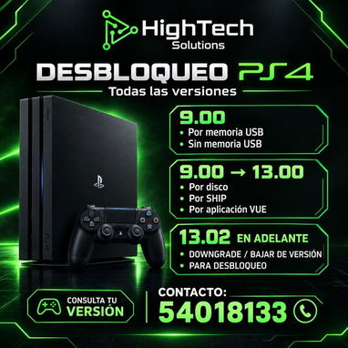 Desbloqueo de ps4 para todas las versiones. tel:54018133 - 2/2