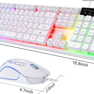 (X) MageGee K1 Combo Gamer Teclado RGB Retroiluminado + Mouse Gaming USB 104 Teclas para PC y Laptop - Img 126472028