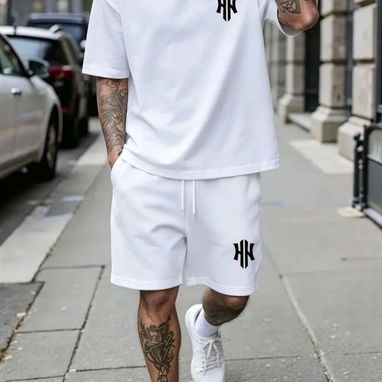 Conjuntos de shorts y pullover blanco de hombre - Img 125463988