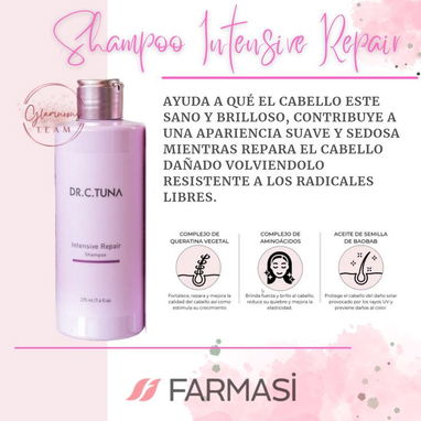 Champú y Mascarilla Capilar Intensive Repair de FARMASI.Para cabello seco, maltratado, quebradizos, químicamente tratado - Img 125483125