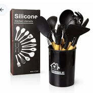 JUEGO DE UTENSILIOS DE COCINA DE 12 PIEZAS NEGROS - Img 55844240