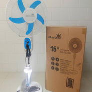 Ventilador recargable BRAVOKING de 16" + Panel solar + 2 💡💡: + Mensajería incluida.* ✅ 9 velocidades + oscilación - Img 54777416