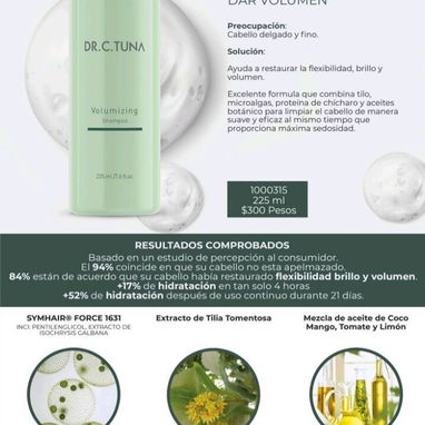 Shampoo Volumizing 225ml 💚 Extracto de tilo, Microalgas, Aceites botánicos, proteína vegetal. Sin sulfatos - 2/2