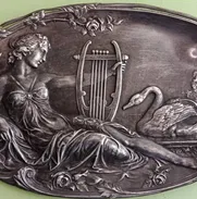 Bellas placas de pared, art nouveau de metal peltre - Img 49873621
