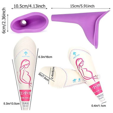 Orinal femenino silicona médica orinal embudo de pie orinal de viaje postparto postoperatorio - Img 119385056