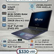 ¡NUEVA EN CAJA! Laptop Nimo 15.6" • Intel N100 • 8GB RAM DDR5 • 256GB SSD • Huella y Teclado Retroiluminado • $330 - Img 54899349