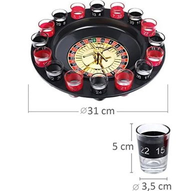Juego de Ruleta Beber 馃幉馃嵎 con 16 Vasos Chupitos de Cristal Numerados, en fiestas, casino y entretenimiento adulto - Img 126281396