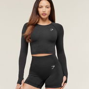 Gymshark Vital Crop Top - Black Marl talla S - Img 58318067