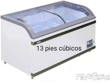 Congelador Exibidor horizontal de 12 y 13 pies cúbicos de largo con 2 tapas de vidrio nuevos en caja - Img main-image-45710508