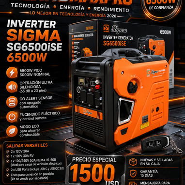 ⚡🔋 INVERTER SIGMA SG6500iSE 6500W Dual Fuel — POTENCIA, TECNOLOGÍA Y SILENCIO 🔋⚡📲 53321047 - 2/3