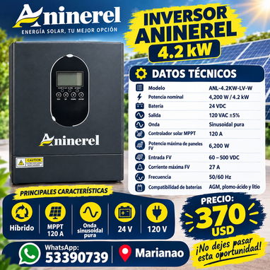 inversores solares híbridos varios modelos y marcas de 3.6k a 4.2k - 3/5