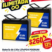 ¡OFERTA ILIMITADA! 🔥 Batería LiFePO4 12.8V 100Ah — 1280Wh 💥 AHORA: $260 — ¡Ahorra 13%! - Img 57390316