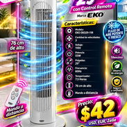 Ventilador de Torre 29" con Control Remoto, marca EKO, mensajería gratis, entrega de Factura y Garantía de 6 meses - Img 57910756