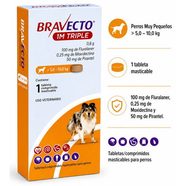 BRAVECTO 1M TRIPLE/ Protecci贸n contra garrapatas y pulgas - Img 126060532