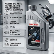 ACEITE SINOPEC XTRA 0.8L 15W-40 | $25 USD | ENVÍO GRATIS | GARANTÍA Y FACTURA | IDEAL PARA SCOOTERS Y PLANTAS ELÉCTRICAS - Img 57750272