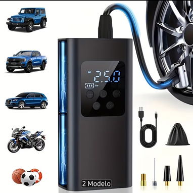 Inflador de neumáticos digital portátil con batería recargable y energía de emergencia. - Img 125372984