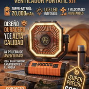 Ventilador recargable x11 de 20000mAh,4 velocidades,luz led, larga duración - Img 56488947