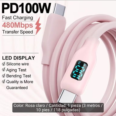 🛍️ Cable de carga digital carga ultrarapida 2 metro 📲 56740324  📝 Cable de carga digital para cargas rápidas con lect - 2/2